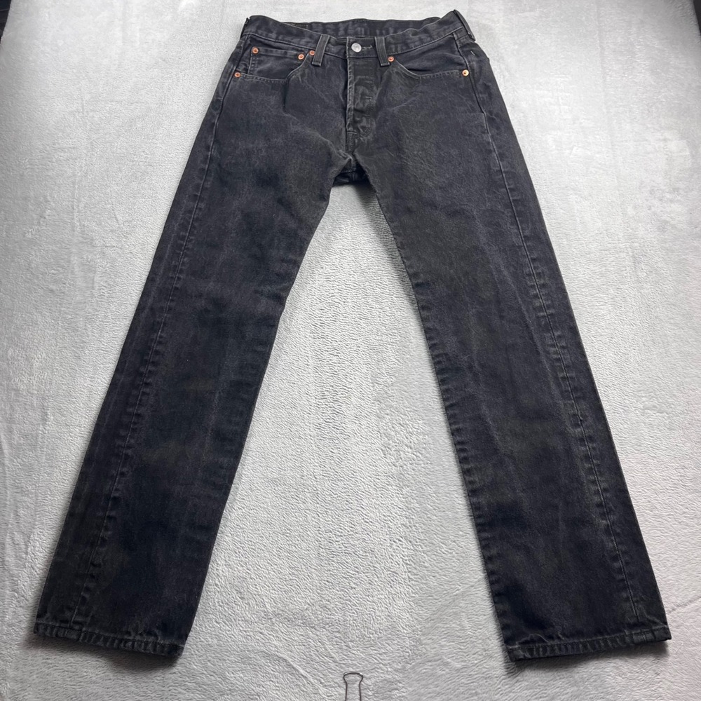 Levis 501 Original Fit Mens Jeans Faded Black Button Fly Denim 31x32 00501-0194